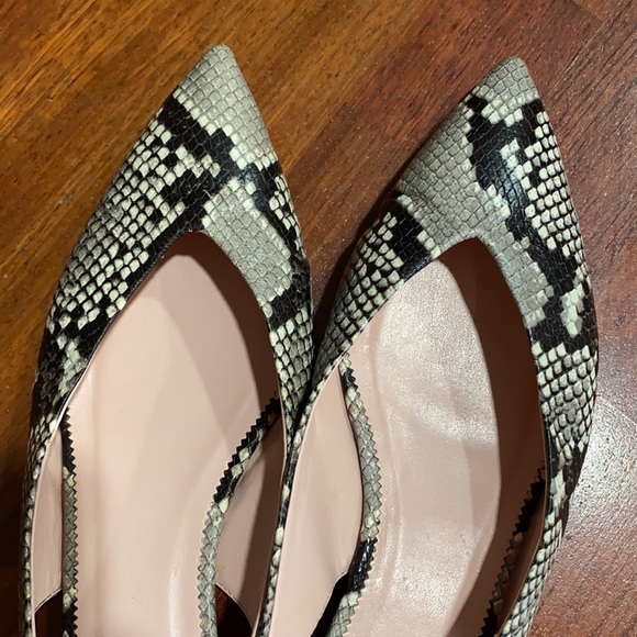 J Crew Pointed Snake Flats Slingbacks - Picture 2 of 6